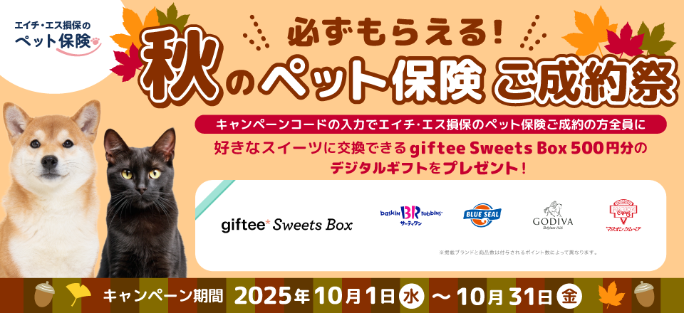 秋のペット保険ご成約祭